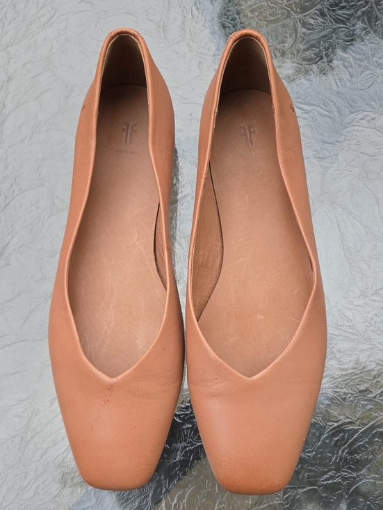 Frye Shoes - Frye Dana Sweetheart Ballet Flat Cognac Leather Square Toe Slipon Shoes Size 8.5
